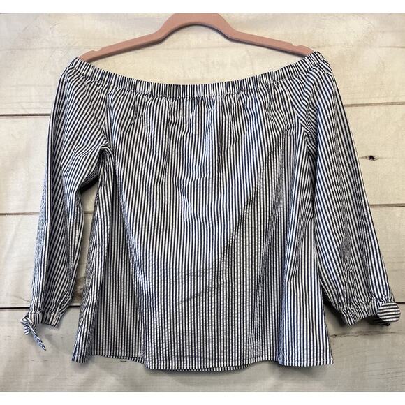 NWT Off Shoulder Vineyard Vines Top Seersucker Size 4 - Picture 5 of 5